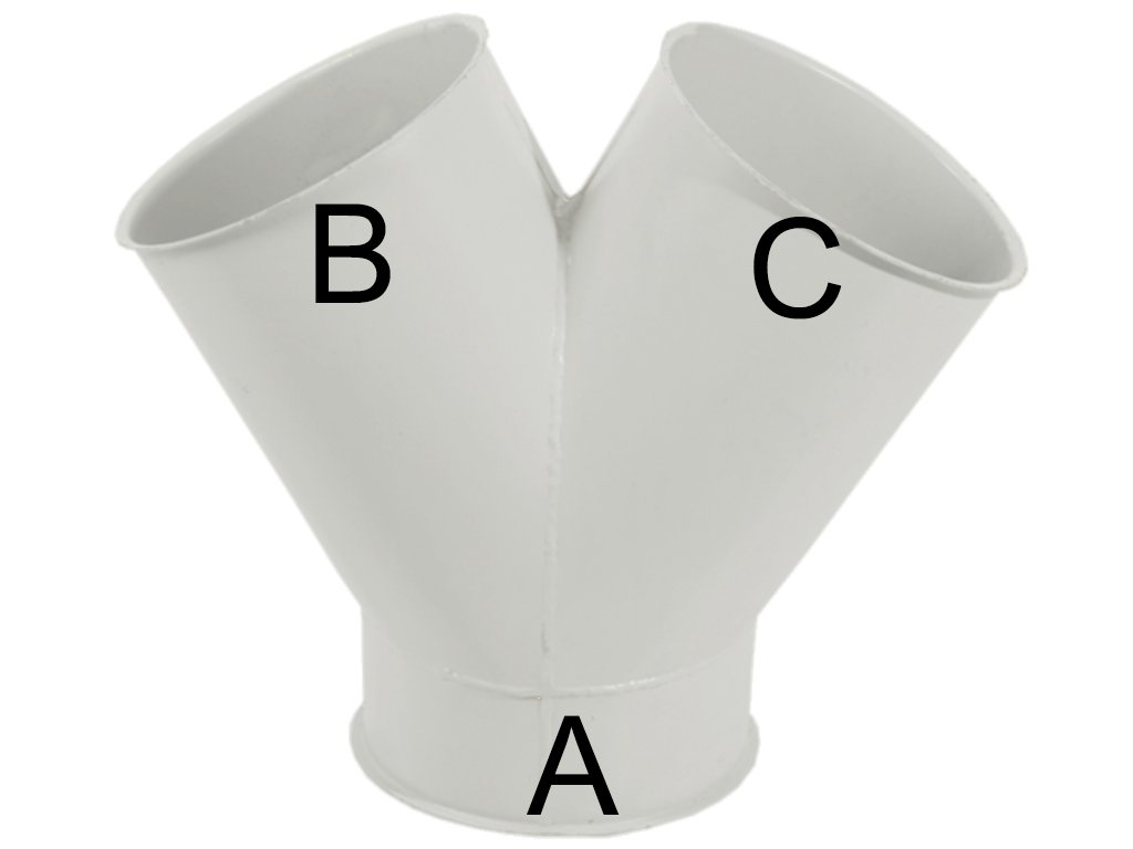 Hosenstück 45 Grad A=180 B=180 C=180