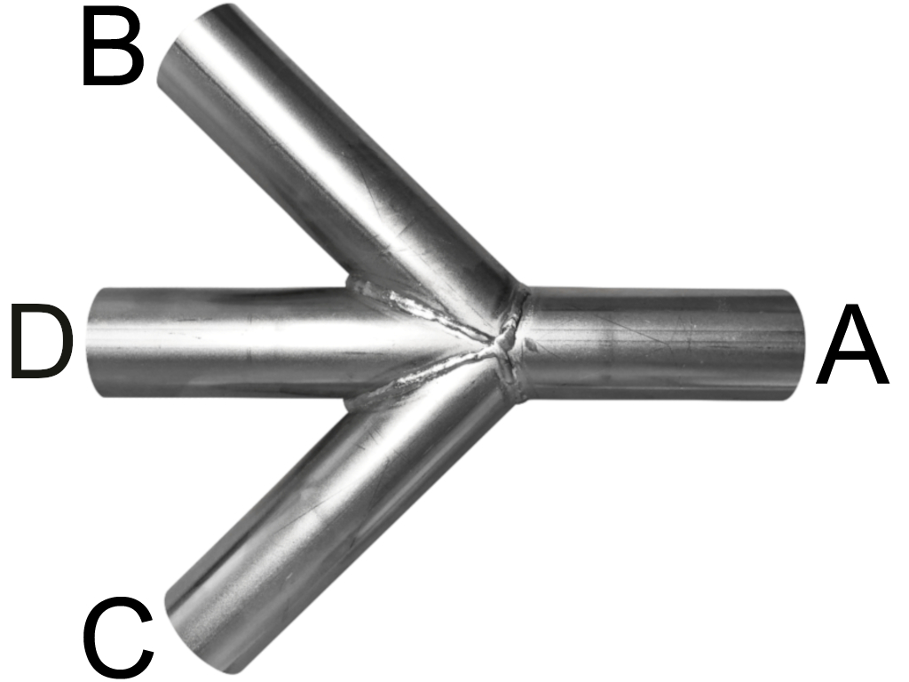 Doppelabzweiger verzinkt A=102 B=102  C=102 D=102